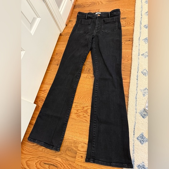 Wrangler Black Flare Jeans Size 28” Length 32” - Picture 1 of 10